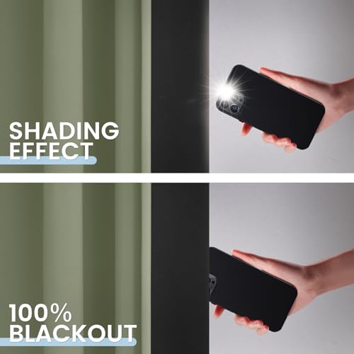Image of SimpleHome Light Sage 100% Blackout Curtains Room Darkening Living Room 63