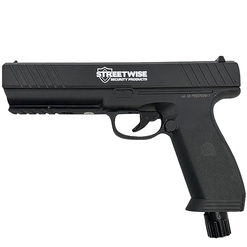 Streetwise Heat .50 Caliber Pepper Launcher, Pepper Ball Gun – Self Defense Pistol, Home Defense, Rubber Bullet Gun for Adults (Unit only)
