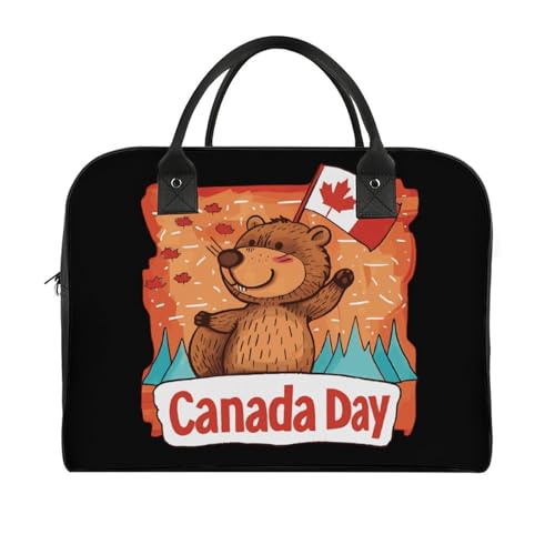 Groundhog and Canada Day Travel Duffel Bag Weekender Overnight Shoulder Bags Luggage Carrying Tote for Men Women3