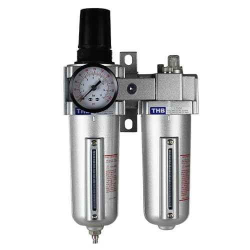 1/2" Compressed Air in Line Filter, Regulator, Oiler Lubricator, Combo