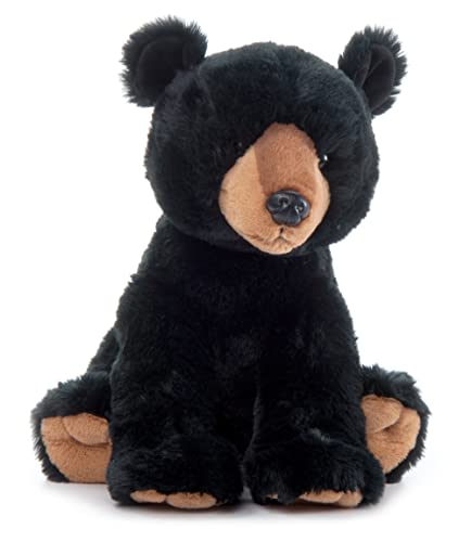 The Petting Zoo Black Bear Stuffed Animal, Gifts for Kids, Wild Onez Zoo Animals, Black Bear Plush Toy 12 inches