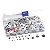 BEADNOVA Googly Eyes Self Adhesive Google Wiggle Eyes for Crafting Sticky Googley Eyes for DIY Craft Scrapbooking (1100pcs, Multi Colors and Assorted Sizes)