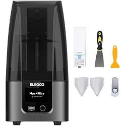 ELEGOO Mars 4 Ultra MSLA 3D Printer with 7-Inch 9K Monochrome LCD, Wi-Fi Connectivity, Effortless Leveling System, ACF Release Liner Film, Printing Size of 6.04x3.06x6.5 Inches