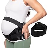 Vive Pregnancy Belly Support Band for Women - Maternity Belt - Cozy Brace for Moms, For Pelvic, Lower Back, and Hip Pain Relief - Soft, Breathable, Adjustable Fit for Easy Movement - Black (Large)