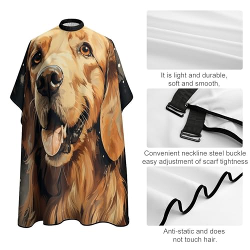 Capa de Barbero Golden Retriever para Adultos con Cierre Ajustable miniatura 4