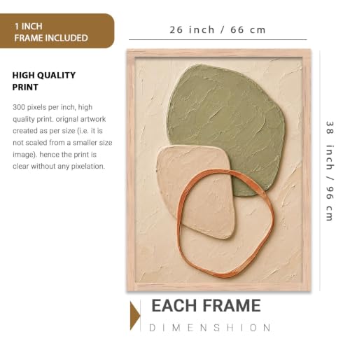Image of kotart Decorative Boho Wall Art Painting With Frame | Boho Painting For Living Room Bed Room Hotel Wall Decor Digital Reprint (26X38 inch)