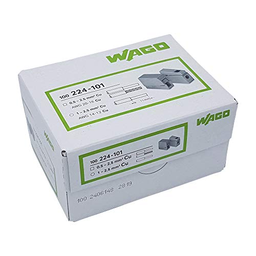 Wago 224 – 101 conector enchufable de 1 vía y 24A para cables de 16-20 AWG 7