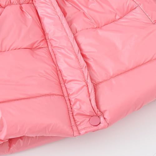 Image of Teen Kids Leather Puffer Jackets Winter Waterproof Fleece Lined Down Coats Boys Girls Padded Warm Quilted Outwear