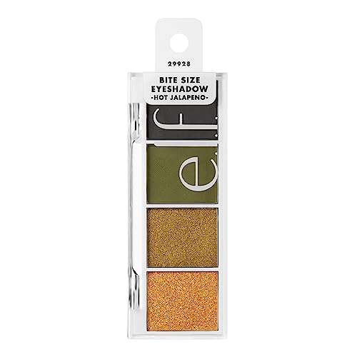 Image of e.l.f. Bite-Size Eyeshadow, Ultra-Pigmented Eye Makeup Quad, 4 Matte & Shimmer Shades, Creamy & Blendable Powder, Hot Jalapeno, 0.12 Oz