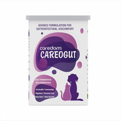 CAREOGUT Prebiotics & Probiotics for Dogs and Cats | Digestive Enzyme Blend | Probiotics Supplement for Gut Health | Cat & Dog Supplement for Daily Gut Support | 100 g