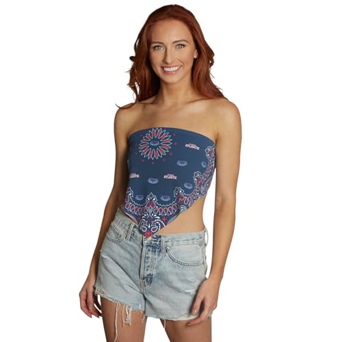Lojobands Womens Bandana Top Tailgate Outfit College Tank Top Crop Top Made in USA One Size Fits Most (FAU Owls - Navy)