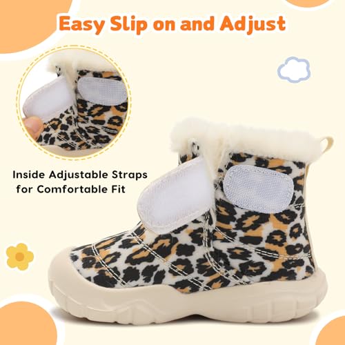 Baby Boy Girl Winter Shoes Warm Slip On Snow Boots Infant Comfortable Water Resistance Indoor Outdoor Shoes for First Walkers Lightweight Toddler Fur Slippers4