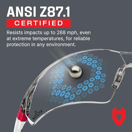 image for NoCry Safety Glasses with Clear Anti Fog Scratch Resistant Wrap-Around