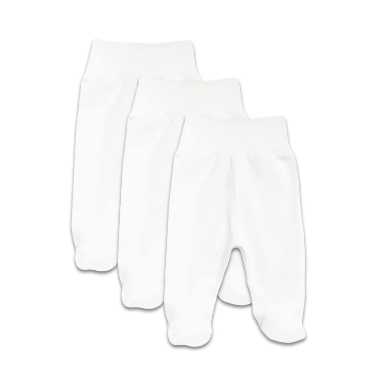 MEA BABY Pantalon bébé Unisexe avec Pieds 100% Coton Bio, Lot de 3, pour Filles et garçons (Parent)