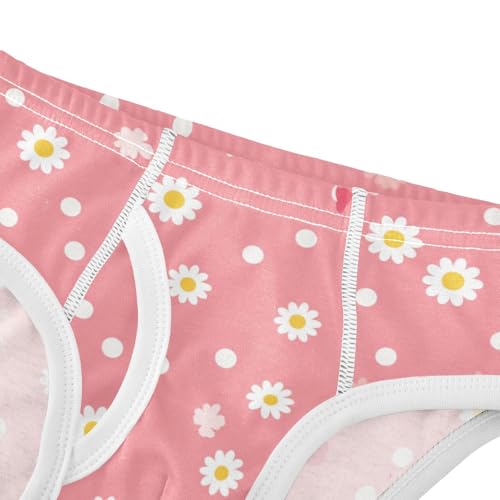 KLL White Polka Dot Red Background Toddler Boy Soft Nighttime Underwear Breathable Children Undies4