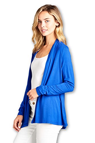 Image of Women Casual Open Front Long Sleeve Lightweight Softest Viscose Made from Bamboo Cardigan
