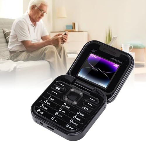 Téléphone clapet 4G débloqué double SIM écran 1.77 pouces noir - 6