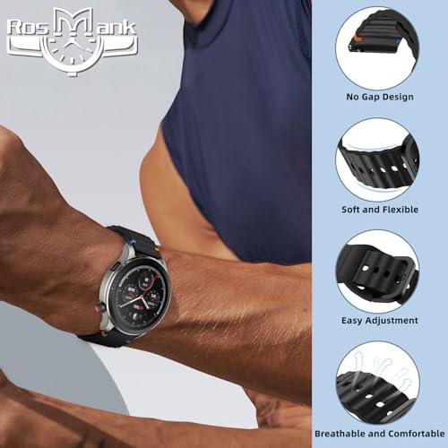 Image of 22mm Silicone Watch Band Compatible with Amazfit T-Rex 3 Pro 48mm /Balance 2 /Balance /Bip 6 /Bip 5 /GTR 4 /GTR 3 /GTR 2 /GTR 47mm, Wavy Replacement Strap for Amazfit Cheetah /Stratos 3 /2s
