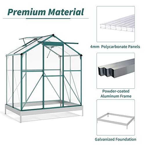 Evedy 6.2Ft Wx4.3Ft Walk-In Greenhouse,Portable Greenhouse Indoor Outdoor, With Roof 2 Windows And Base Sliding Door For Backyard Ventilation & Rain Gutter, Hobby Greenhouse For Winter #TOP3