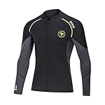 Wetsuit Top Men&Women 1.5mm/3mm Neoprene Wetsuits Jacket,Front Zipper Long Sleeves Diving Suit for Swimming,Snorkeling,Scuba Diving,Surfing