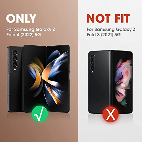 TSQQST Samsung Galaxy Z Fold 4 Case 5G 2022, Full Body Hard PC Ultra-Thin Anti-Scratches Shockproof Protective Phone Case for Galaxy Z Fold 4 | Black - Thumbnail 2