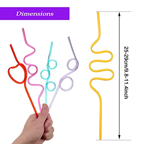 Image of Safe-O-Kid (8 Pcs) Newly Launched- Reuseable Straws for Kids, Funny Twists Drinking Straws for Birthday Parties, Colourful - Assorted