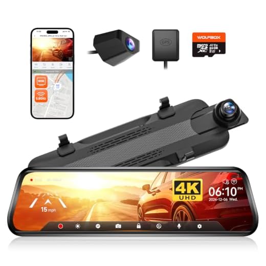 WOLFBOX G930 10'' Rear View Mirror Camera