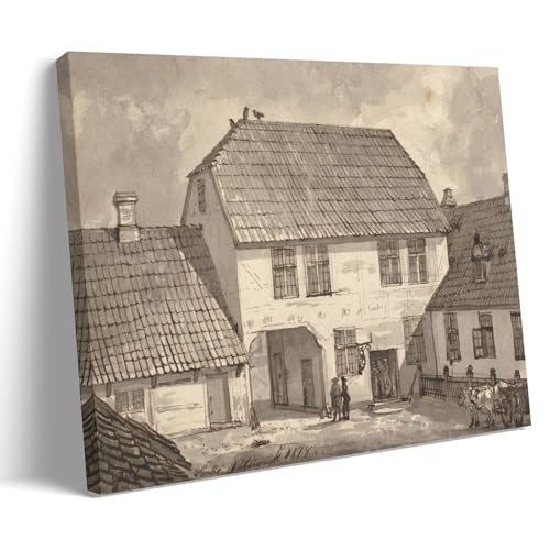Intérieur de Jardin de Sorø J.C. Dahl tableau scène rurale décoration
