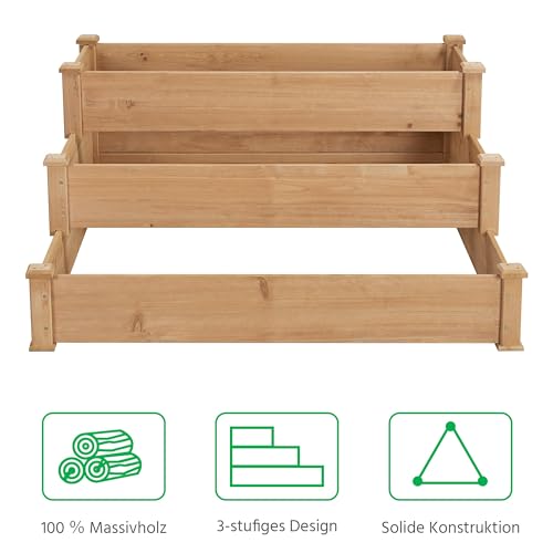 Stufenhochbeet Yaheetech aus Holz für Balkon und Garten