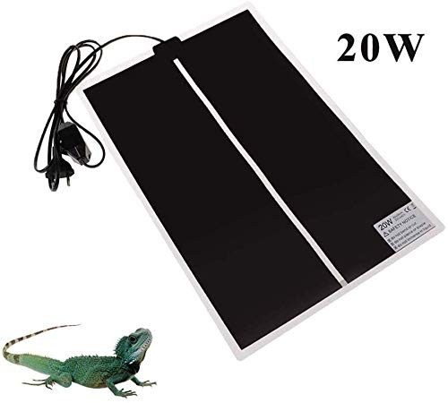 AUOKER Reptile Heating Pad with Temperature Control, Adjustable 20 W Heat Mat for Reptiles Turtle, Tortoise, Snakes, Lizard, Gecko, Spider, Mammals, Crawler - Safety Turtle Aquarium Terrarium Heater