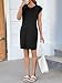 Wenrine Womens Summer T Shirt Dress Casual Cap Sleeve Crewneck Loose Shift Mini Dresses Black