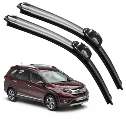 Image of Frameless Rubber Car Wiper Blades Set of 2 Compatible with (BR-V (Model : 2013-2018) (D-26,P-16))