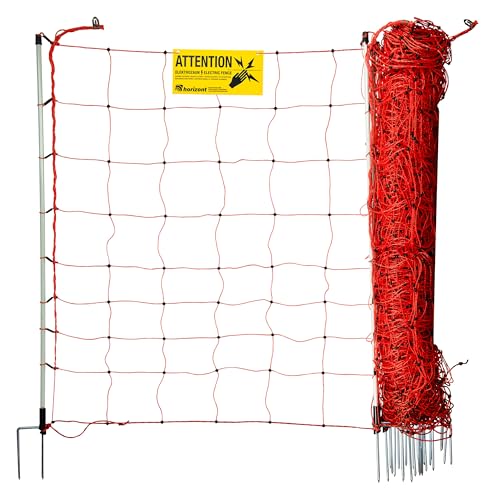 horizont Schafzaun 50 m, strongline 105 cm hoch - 14 Fiberglaspfähle mit Doppelspitze - Elektrozaun - orange - elektrischer Weidezaun für Schafe und Ziegen, Zaun zum Stecken, mobiler Zaun, Schafnetz horizont Schafzaun 50 m, strongline 105 cm hoch - 14 Fiberglaspfähle mit Doppelspitze - Elektrozaun - orange - elektrischer Weidezaun für Schafe und Ziegen, Zaun zum Stecken, mobiler Zaun, Schafnetz