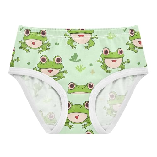 Wusikd Funny Frogs Girls' Underwear Cotton Green Animal Girls Briefs Soft Toddler Underwear 2T