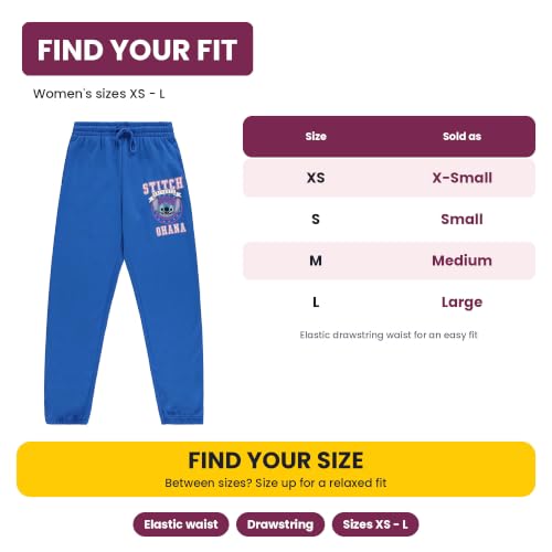 Disney Stitch Joggers for Women - Lilo & Stitch Varsity Athletic Jogger Sweatpants - Multi Print Graphic Sweatpants for Women, Officially Licensed Cobalt Blue - image 3