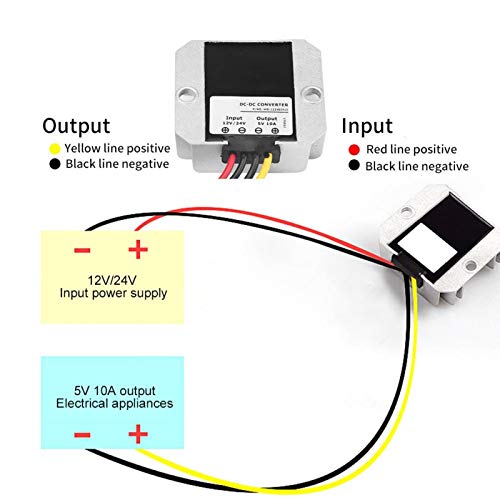 Spanningsomvormer, DC12V / 24V naar 5V 10A 50W Voertuig LED-display Voeding, stroomgeregelde stroomomvormer, Step-down… - Image 5