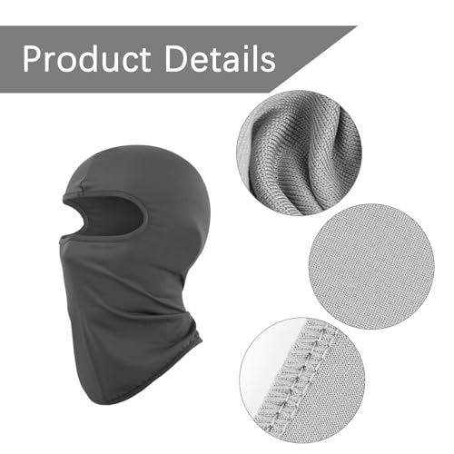 2 Stücke Sturmhaube Kinder,Fahrradmütze unter Helm,Balaclava Kinder,Sturmmaske Schwarz,Sturmhaube Schwarz,Cool Fahrradmütze unter Helm,Dünn Balaclava UV Sturmmask für Jungen Mädchen Schwarz und Grau