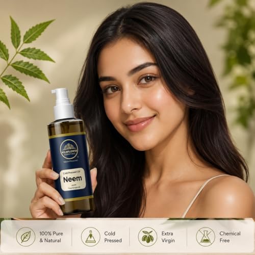 Image of Neem Oil Cold Pressed for Face Skin Hair & Body Hydration Pure & Natural (50ml)