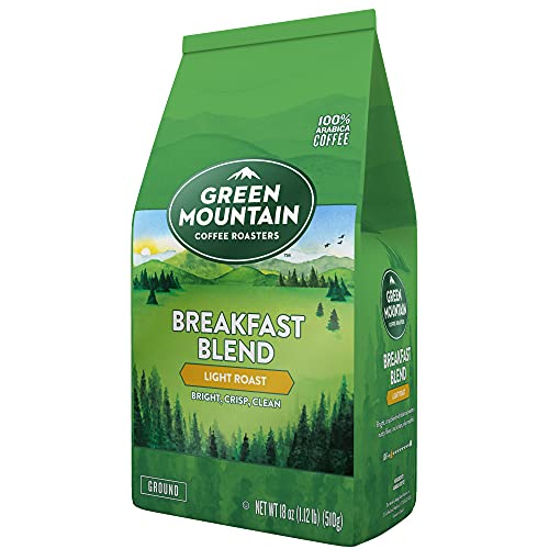 Green Mountain Coffee Roasters Breakfast Blend, Ground Coffee, Light Roast, Bagged 18 Oz #TOP1