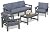 SERWALL HDPE Patio Conversation Set, 6-Piece Sectional Outdoor Furniture Set, All Weather Outdoor Couch Set Patio Furniture Set for Deck, Lawn, Grey Frame with Grey Cushion
