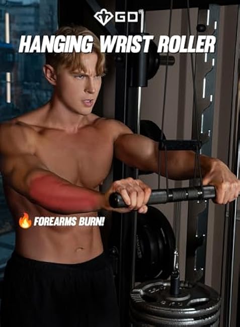 GD Hanging Wrist Roller Forearm Blaster- Forearm Strengthener Exercise Equipment Wrist Trainer for Muscle building and Injury prevention Hand Grip Strength