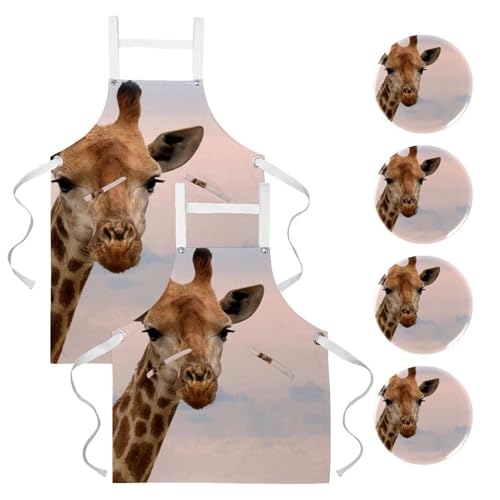 Tablier de cuisine lot de 2 anti-taches pour le nettoyage et bistrot