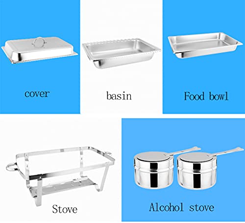 Edelstahl Warmhaltebehälter, Tragbares Buffetwärmer Chafing Dish, Warmhaltebehälter für Speisen, Speisewärmer… – Bild 5