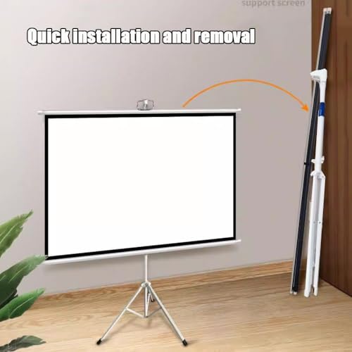 Pantalla de proyector manual 60in 4:3 con trípode negro miniatura 3