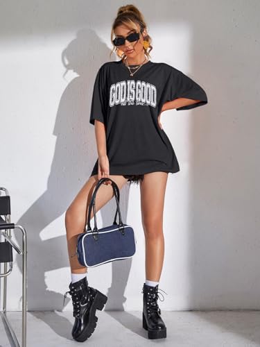 God is Good Shirt Christian Shirts for Women Oversized Jesus Religious Gift Tops Bible Verse Inspirational Tee3