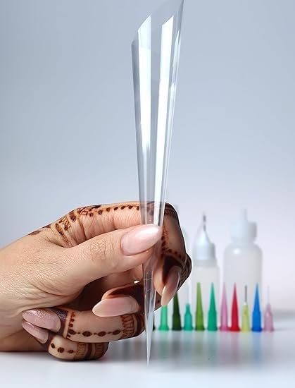 Image of Empty Henna Cones Bulk || Ready to use (Pre-Rolled) Machine Made transprent cone cover || (pack of 37)