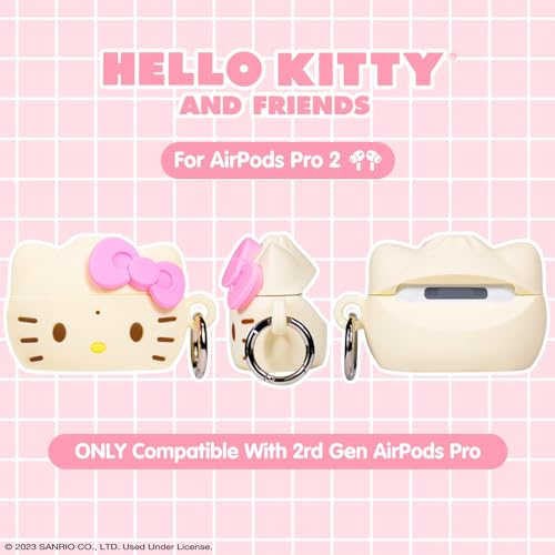 Image of iFace x Hello Kitty and Friends Case [ Compatible with AirPods Pro 2 ][Steamed Bun Series] Silicone Protective Cover [Carabiner Clip Included] [Wireless Charging Compatible] - Hello Kitty