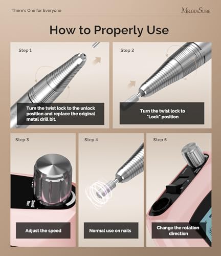 Image of MelodySusie Entry-Level Clip-On Rechargeable Nail Drill, SC320D 30000RPM Essential E-File with LCD Display for Manicure Shaping & Gel Removal, Perfect for Training, Nail Art Practice & Home Use