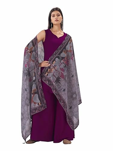Corset pour femme bordeaux avec ensemble kurta viscose plazzo et dupatta imprimé