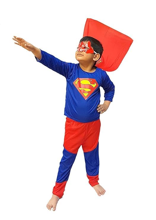 Image of Hosiery Fabric Pack of 3 Superhero Costume dress For Kids Halloween Cosplay Fancy dress Outfit for Boys and Girls
